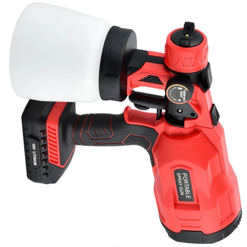 

Electric 800Ml Household Paint Sprayer High Pressur Flow Control Airbrush Easy Spraying Cordless Airbrush