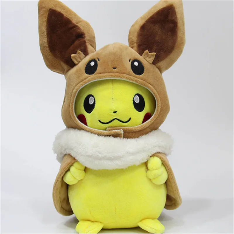 30 см карманные животные Пикачу Косплей Eevee плюшевые мягкие куклы Eevee с плащом Cos Пикачу игрушка детский подарок