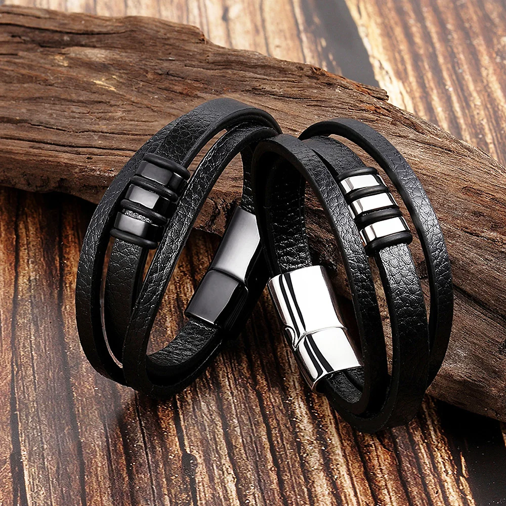 FIREBROS серебряный металлический браслет из нержавеющей стали с магнитной