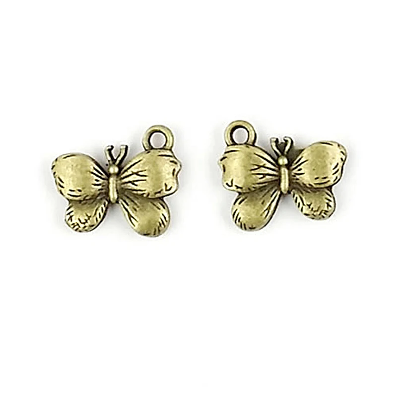 

(C080)100g,about 30 pieces 16x18mm Antique Bronze Zinc Alloy Butterfly Charms Pendants Diy Jewelry Findings Accessories