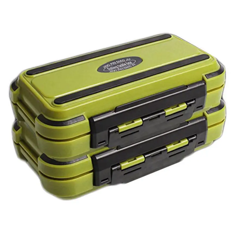 Lure Fishing Box 24 Compartments Double Layer Plastic Tackle Green | Спорт и развлечения