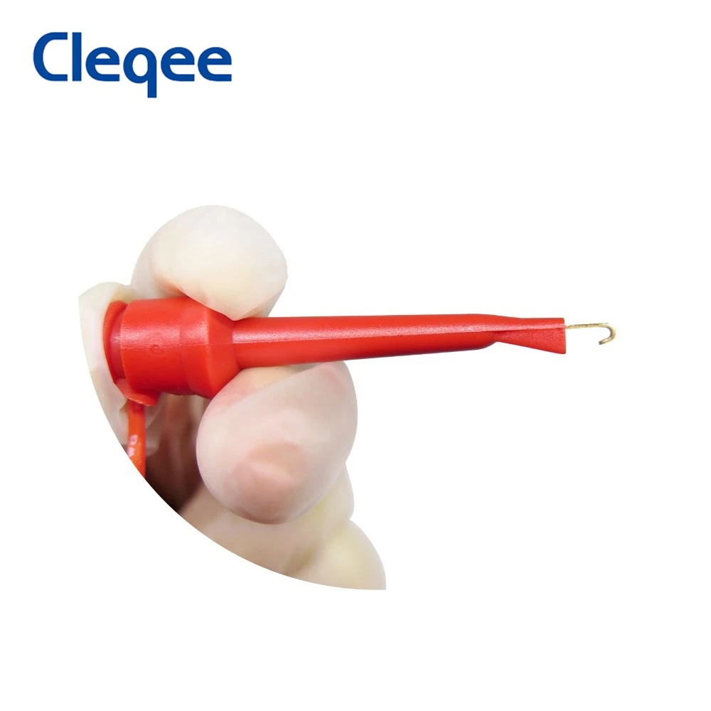 Cleqee P1520 5 шт. двойной SMD IC тестовый крюк зажим свинцовый силиконовый кабель 20AWG