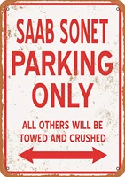 wallcolor 812 metal sign saab sonet parking only vintage look