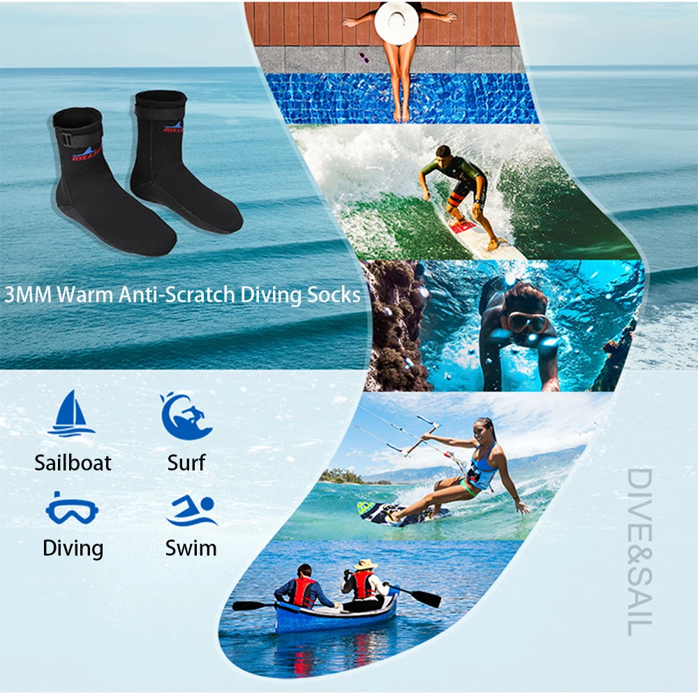 

3MM Neoprene Diving Socks Non-Slip Beach Socks Men And Women Thickening Swimming Warm Snorkeling Diving Surf Socks