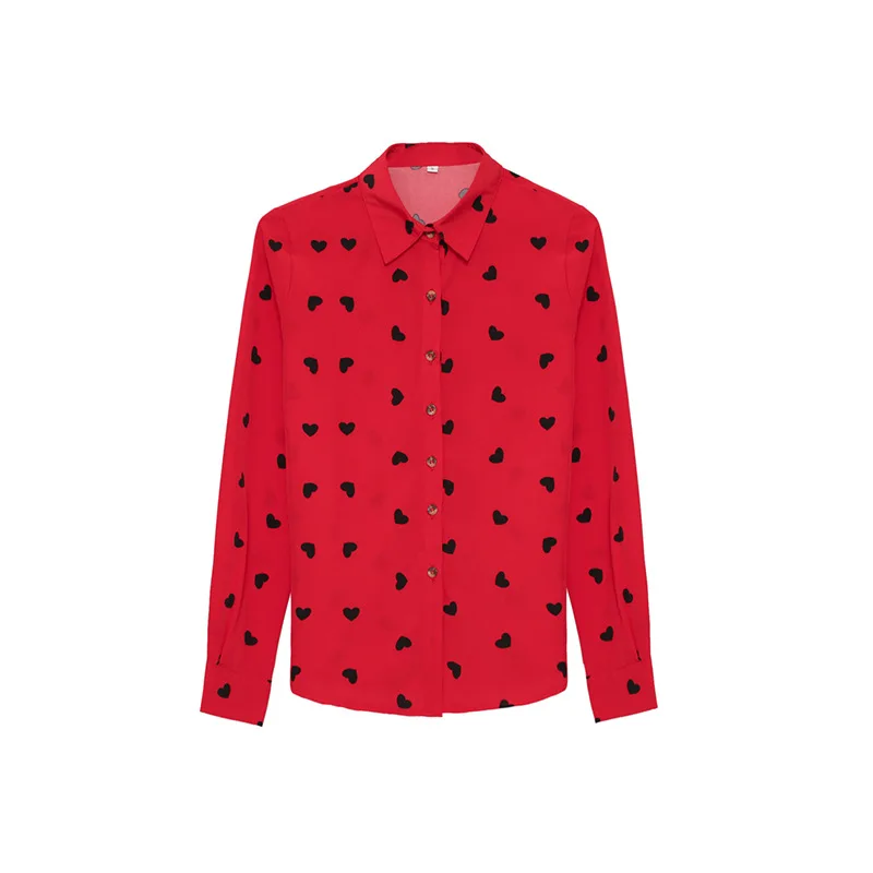 Женская шифоновая блузка с принтом Love белая большого размера базовые идеальные