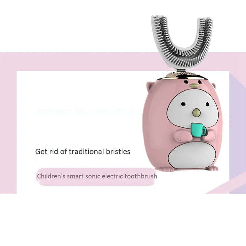 

Children'S Sonic Electric Toothbrush,U-Shape Rechargeable Toothbrush Oral Hygiene For Kids