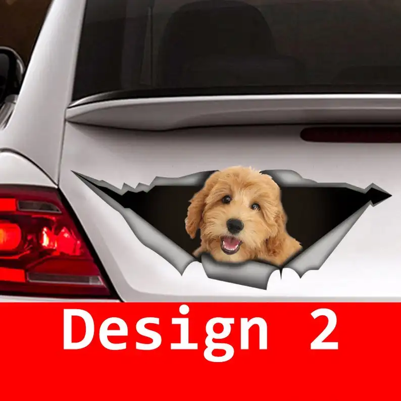 

2021 Goldendoodle car decal, 3D sticker , pet decal, dog decal