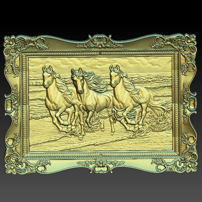 3d модель в формате STL для фрезерного станка с ЧПУ 3D принтер 3 лошади работающие на