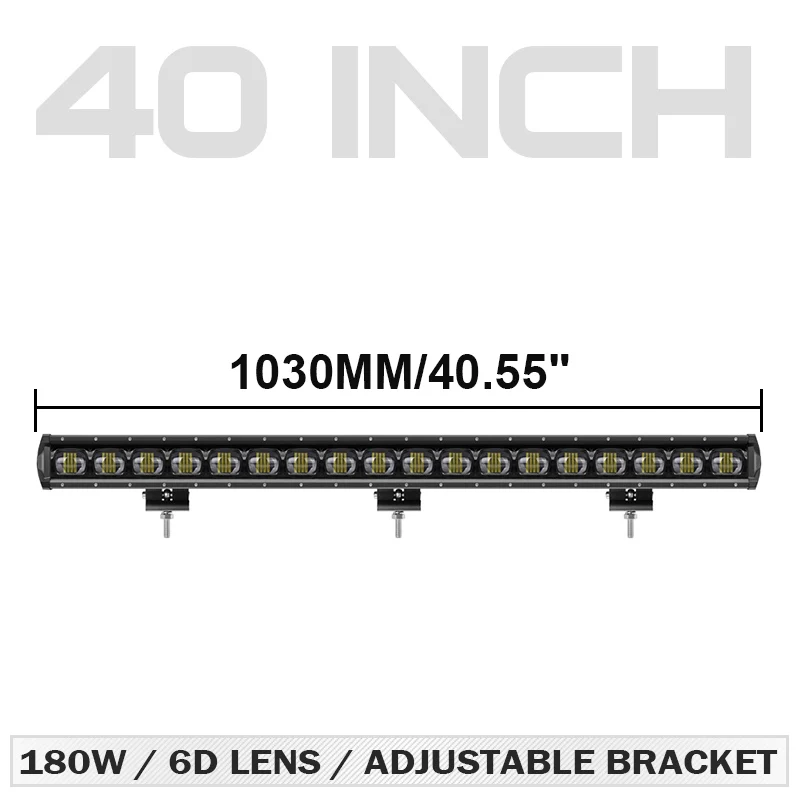 40 inch Led Bar RACBOX 8 14 20 27 34 40 дюймов 6D объектив Однорядный светодиодный светильник для внедорожника ATV UTV UAZ прожектор для вождения автомобиля рабочий светильник 12 в 24 В - Цвет: 40 inch Led Bar
