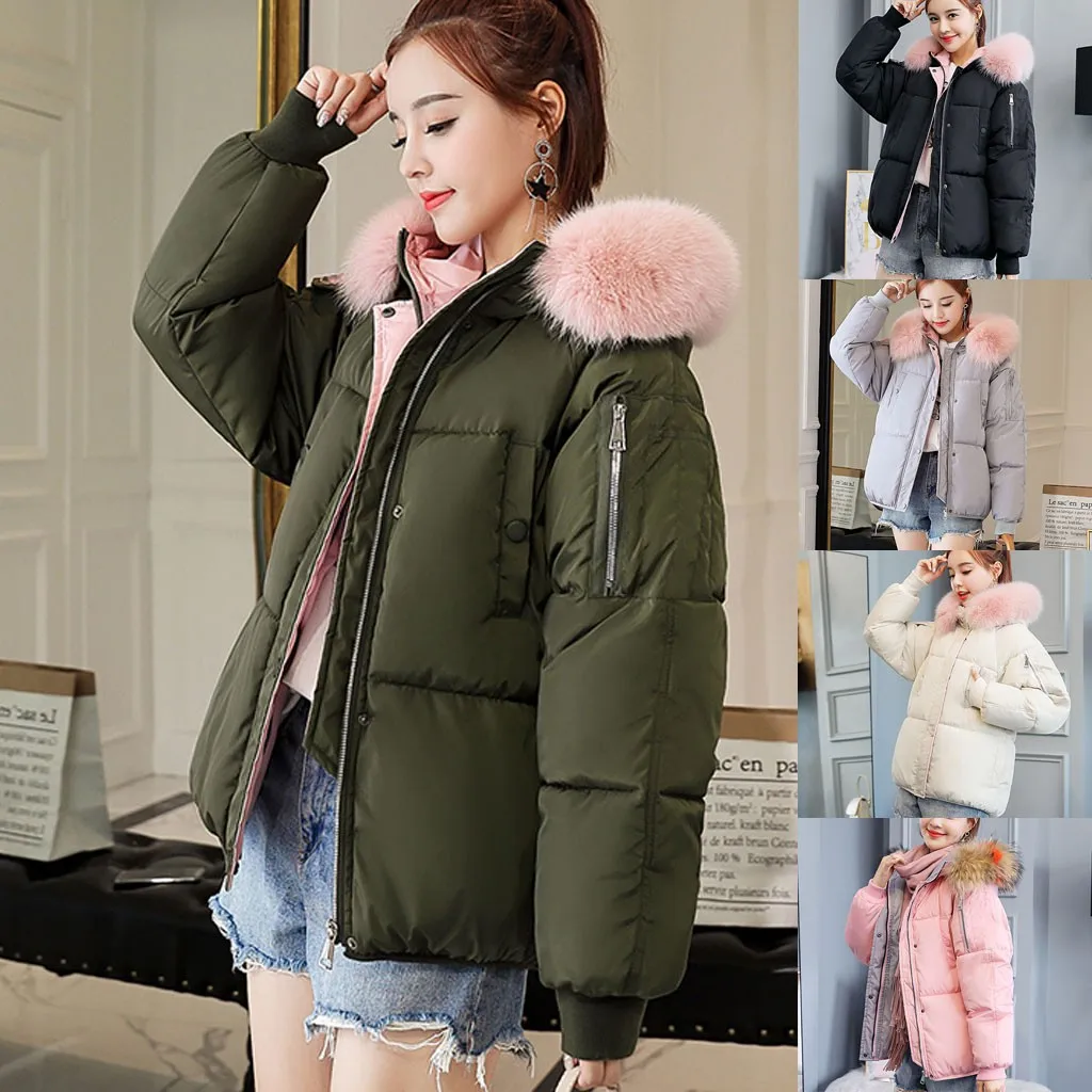 Длинное пальто с мехом женская верхняя одежда длинный рукав капюшоном на молнии