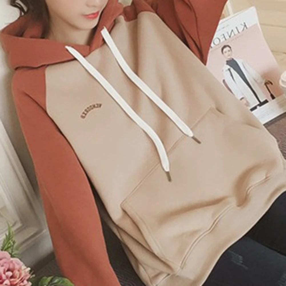 Женская Осенняя толстовка с капюшоном плотная флисовая длинными рукавами на