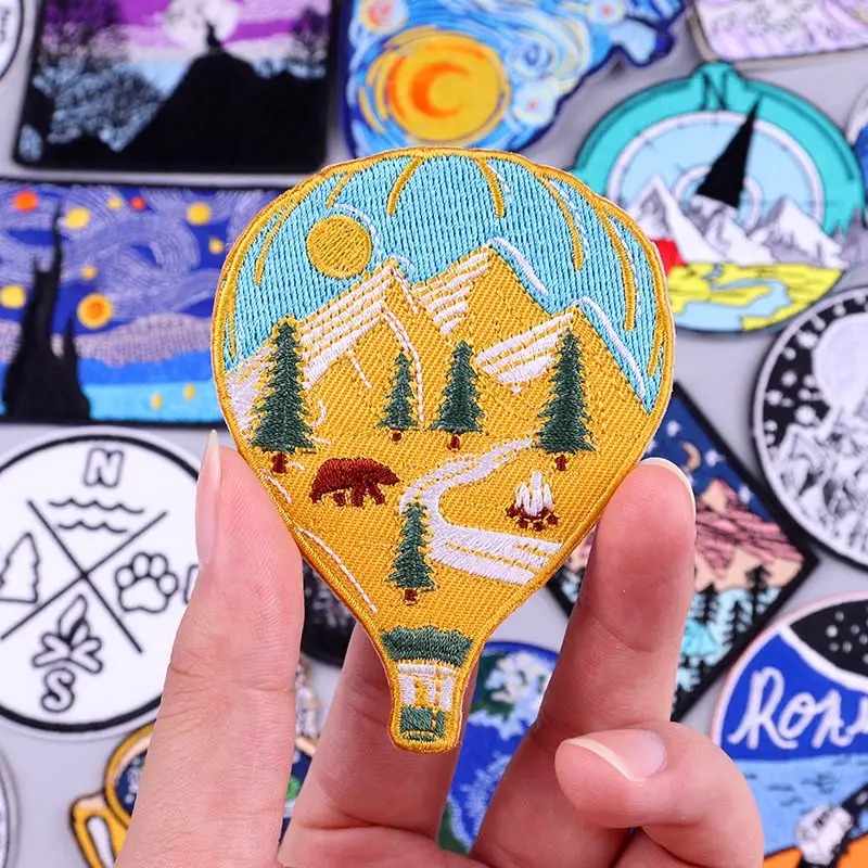 Термоклейкая нашивка для одежды &quotсделай сам&quot компас горы путешествия