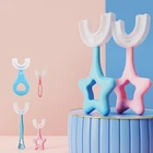 Зубная щетка U-образная для детей, Мягкий силикон, уход за зубами и полостью рта, безопасная для чистки, детская