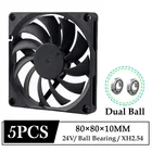 Вентилятор охлаждения Gdstime, 8 см, 80x80x10 мм, 5 шт., 24 В постоянного тока