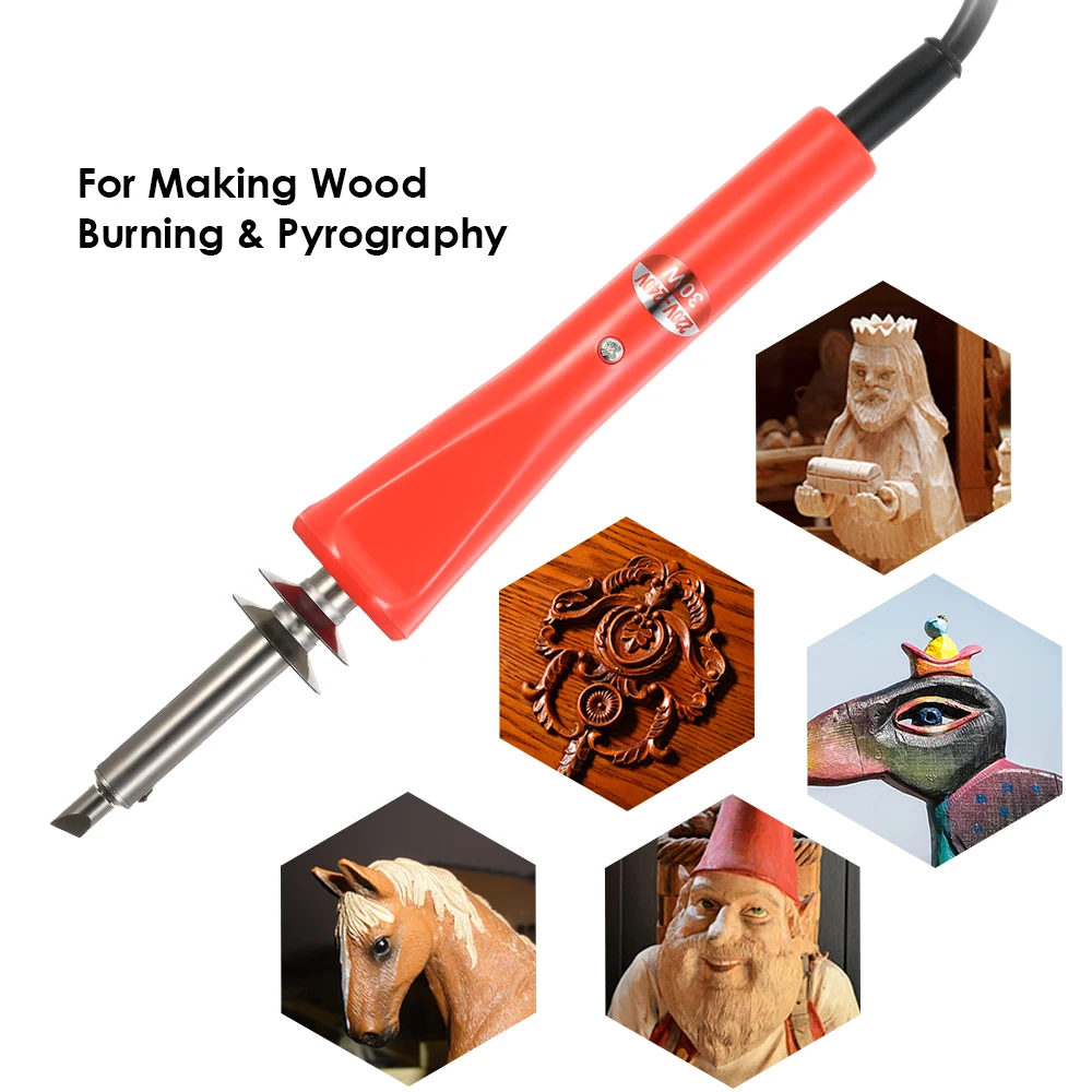 

New 28PCS Electric Soldering Iron Wood Burning Kit Stencil Hobby Craft Set Pyrography Tool Wood Engraving Soldering Tips