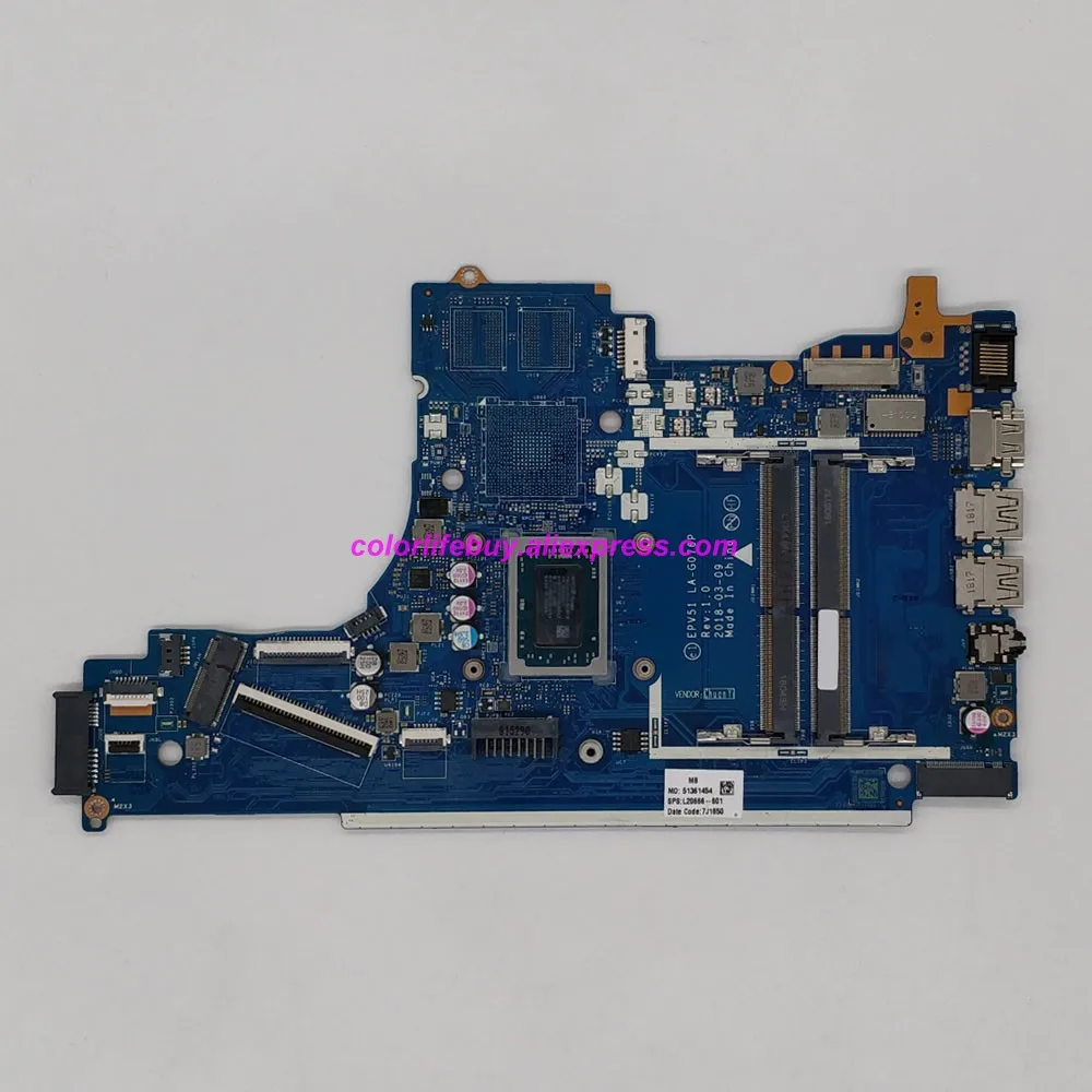 Verkauf Echtes L20666-601 L20666-001 UMA W Ryzen3 2200U CPU EPV51 LA-G076P Motherboard Für HP Laptop 15T-DB000 15-DB Serie Notebook PC