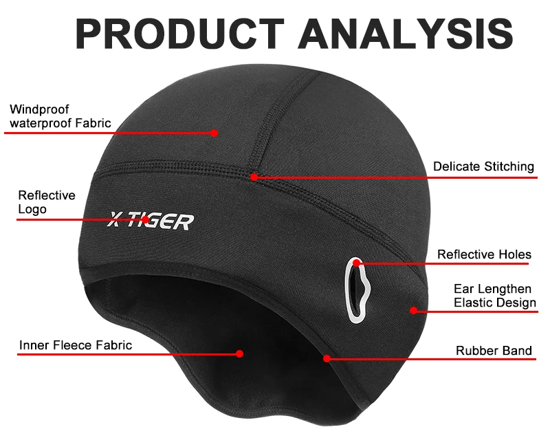 X-TIGER Мужская зимняя ветрозащитная Теплая Флисовая велосипедная Кепка для бега, катания на лыжах, езды на мотоцикле, головной убор для женщин, горный велосипед, головные уборы для велоспорта
