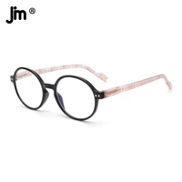jm vintage spring hinge round reading glasses women men brand designer diopter magnifier presbyopic eyeglasses