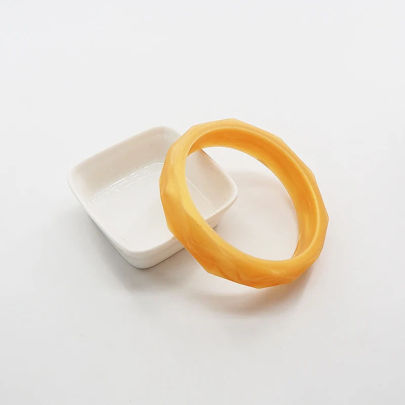 Yellow Chenkai 10 шт. BPA Бесплатный DIY силиконовый Прорезыватель для зубов браслет детский браслет зубное кольцо для ребенка сенсорная соска Жевательная Подвеска для игрушки подарок - Цвет: Yellow