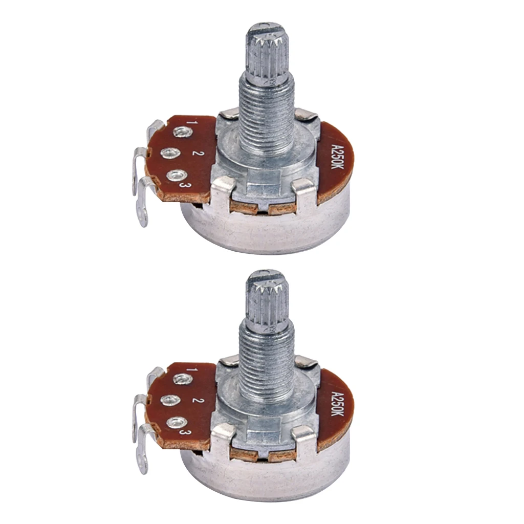 

Tooyful 2pcs Alpha A250K Taper Potentiometer Control Guitar Tone Pots for Copper Electric Guitars Musical Instrument Accessory