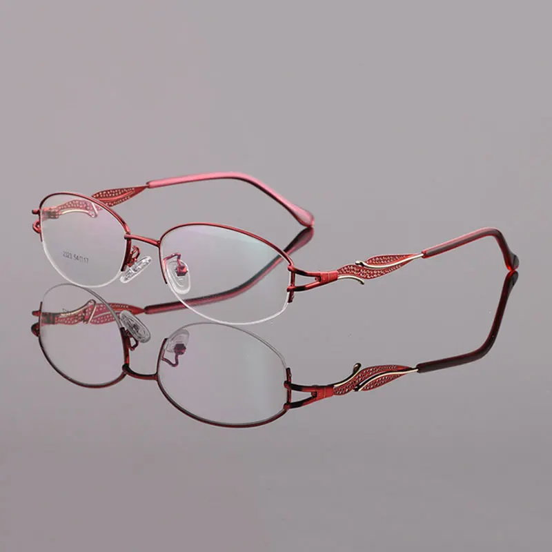 

Glasses For Female Half Rim Metal Frame Eyewears New Arrival Fashional Frame Optical and Myopia Spectacles