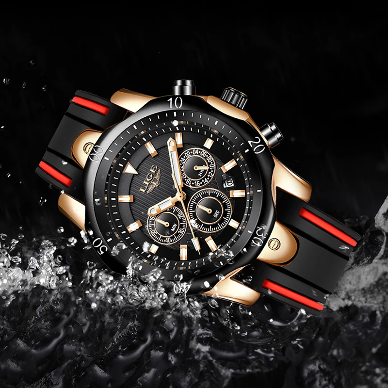 LIGE мужские часы модные спортивные аналоговые кварцевые с хронографом