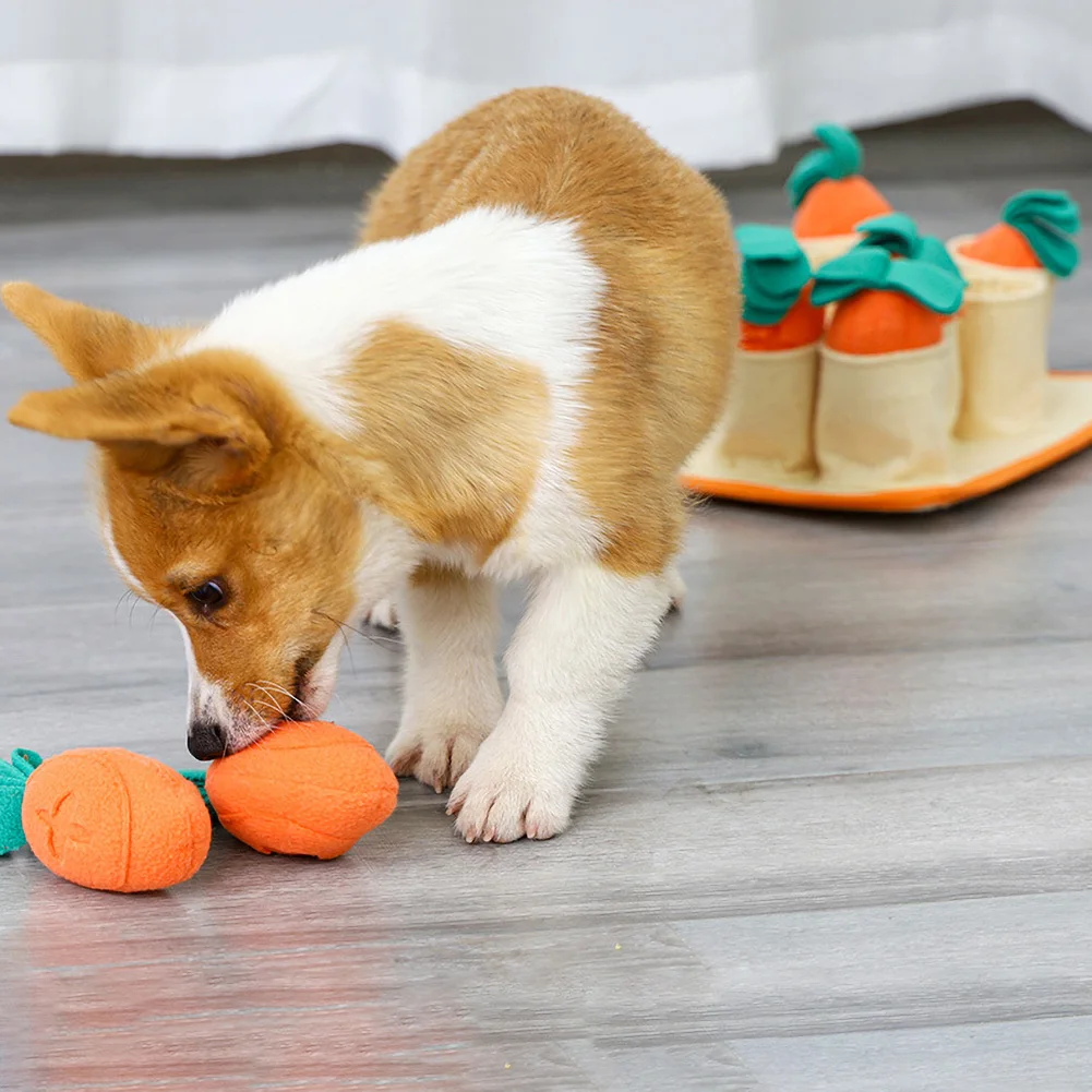 

Training Pad Energy Puzzle Pet Toys Puppy Carrot Shape Dog Snuffle Mat Sniffing Training Fleece Pad Relieve Stress Toys Smell