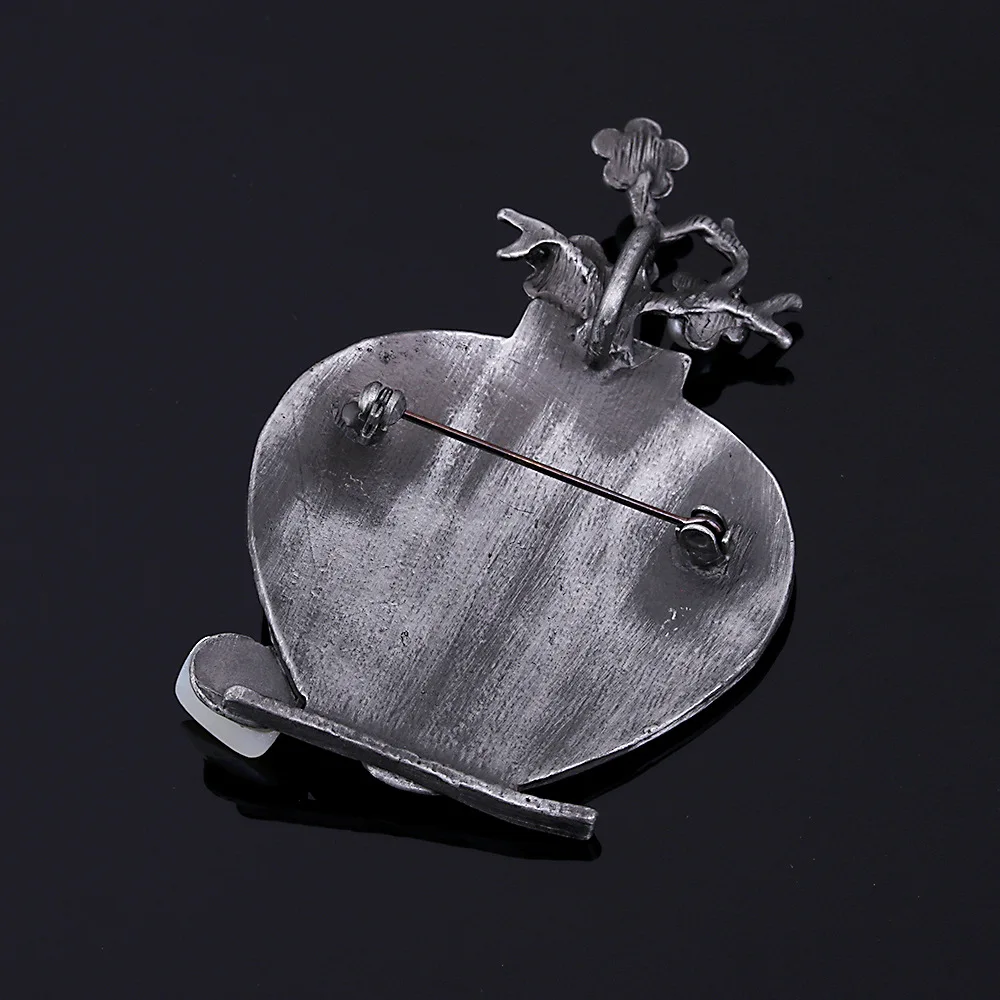 Женская металлическая брошь в виде цветка сливы с жемчугом | Украшения и