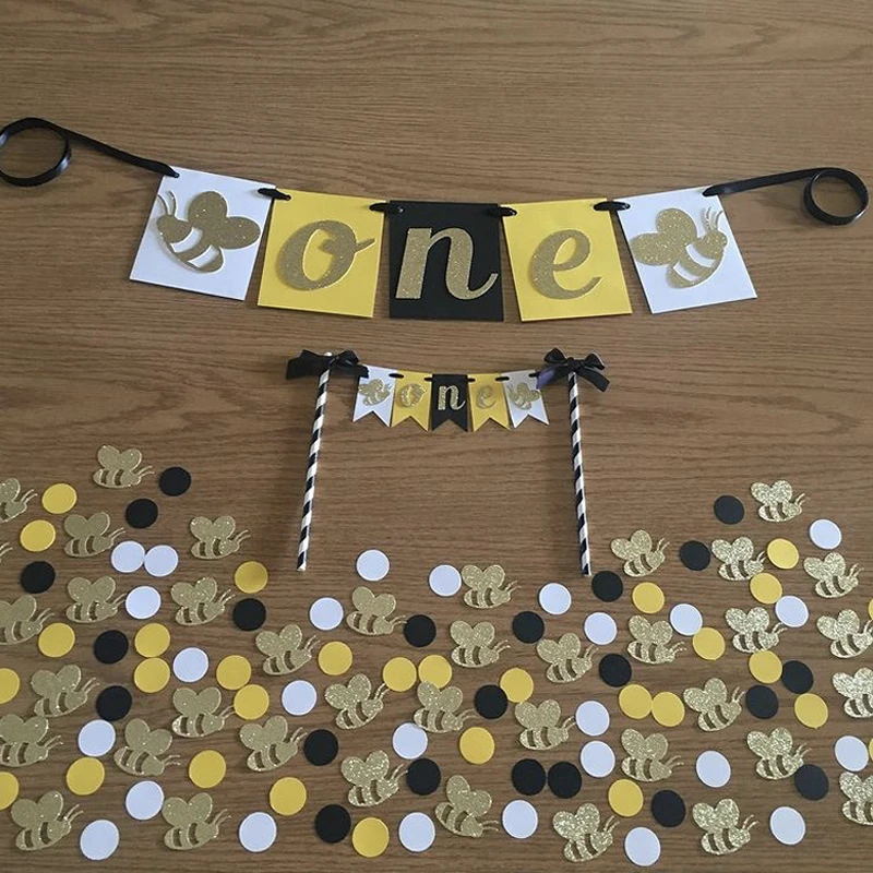

Omilut 100pcs Bee Confetti Bumblebee Birthday Party Decor Confetti Happy Bee Day Confetti Bee Baby Shower 1th Birthday Supplies