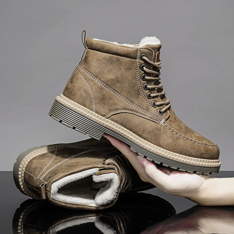 

Winter Warm Men Snow Boots Outdoor Snow Walking Ankle Boots 2020 New Winter Male Comfortable Warm Casual Winter Shoes Men Boots