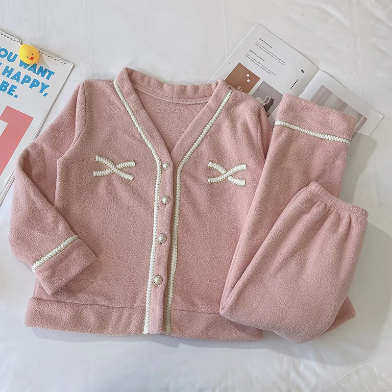 Пижама женская осенне-зимняя Милая Камея бархатная Новинка 2021 года в стиле