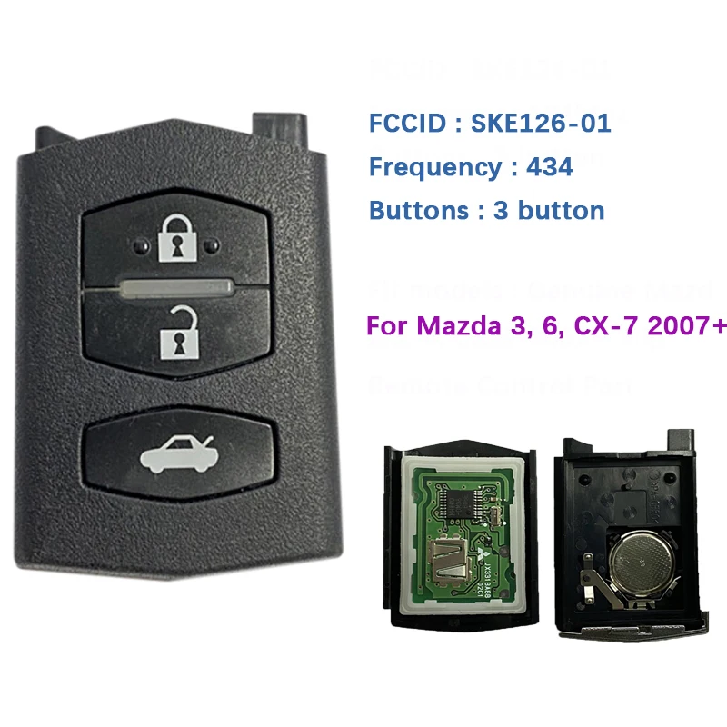 

CN026022 Original 3 Button Genuine Flip Remote Control For Mazda 3 6 CX-7 2007+ FCCID SKE126-01 433MHz CC51-67-5RYC
