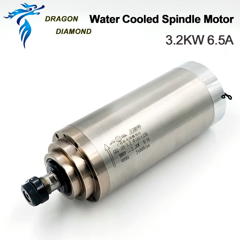 105 кВт 235x220 мм ER20 Spindle24000rpm мотор шпинделя с водяным охлаждением Гравировальный фрезерный шпиндель AC 380 в/в для деревообрабатывающего станка