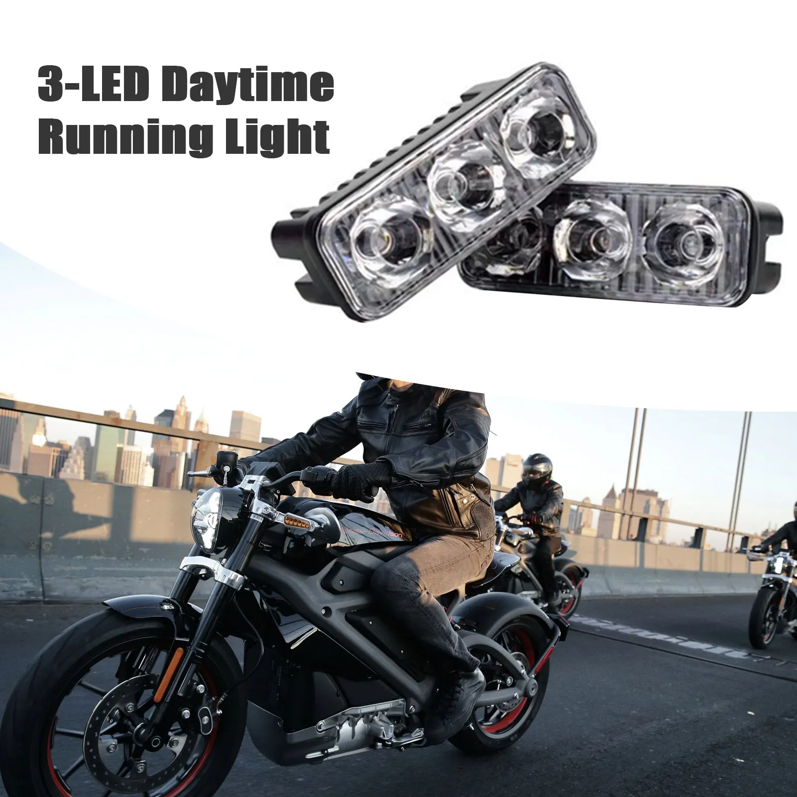 Car Modification General Daytime Running Light 3-LED Bulb Warning Strobe Lights Aluminum Type Signal Flash For Cars | Автомобили и