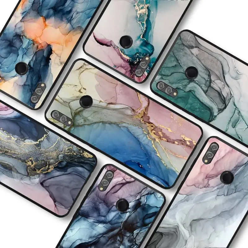 

Gradient Marble Watercolor Painting Phone Case For Huawei honor10Lite 10i 20 8x 10 Funda for Honor9lite 9xpro Back Coque