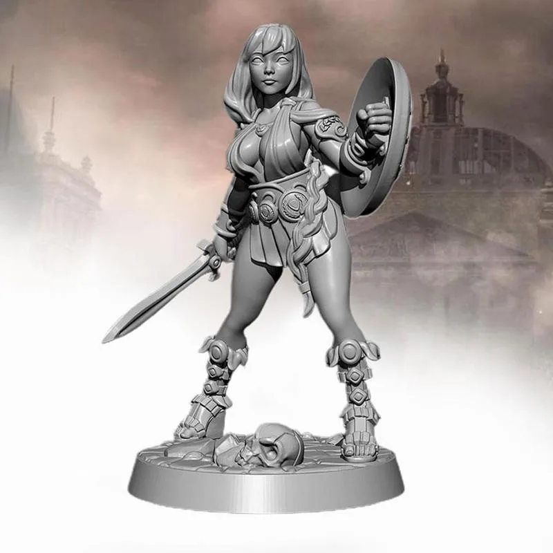 

45mm Resin Figure Kits Female fighter Model Self-assembled O5N1