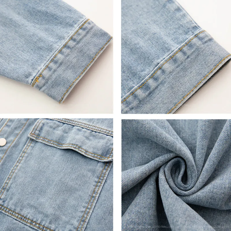 

Basic Jackets Women Denim Solid Single-breasted Casual Loose Harajuku All-match Fashion Ulzzang Pocket Leisure Vintage Ins BF