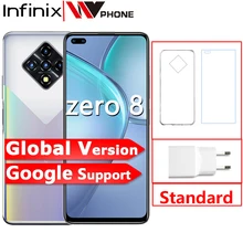 Infinix ноль 8 8GB 128GB смартфон Новый глобальная версия 6,85 ”90 Гц Full Экран 64-мегапиксельная четырехъядерная камера 4500 мА/ч, Батарея 33 Вт Зарядное устройство