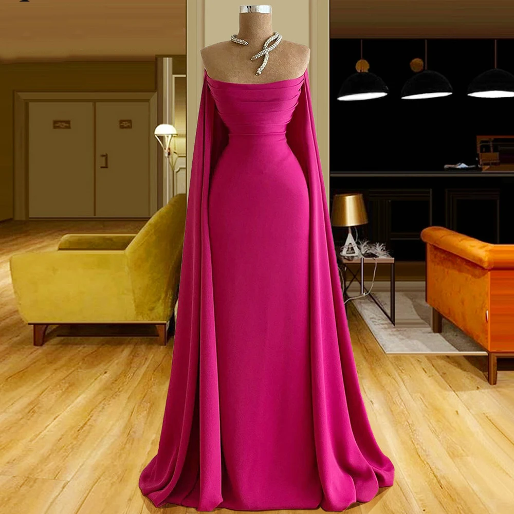 

Розово-красное вечернее платье без бретелек 2021, простое женское атласное платье с юбкой-годе, индивидуальное высококачественное платье для вечеринки