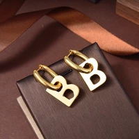 classic simple b letter dangle earrings luxury brand high quality jewelry slipknot earrings for women free shipping items