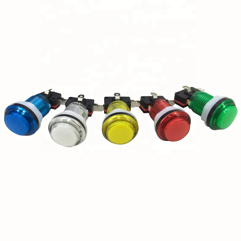 Недорогие аркадные винтовые светодиодные мигающие прозрачные кнопки с