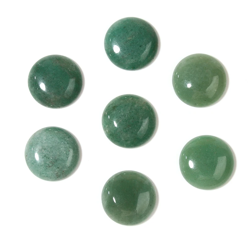 

20/10pcs Natural Stone Round Flatback 4-25mm Green Aventurine Cabochon Spacers For DIY Jewelry Making Bracelet Accessdories