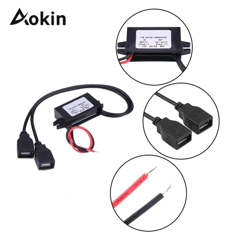 Двойное зарядное устройство Usb для автомобиля лодки мотоцикла Dc 12 В до 5 3a адаптер