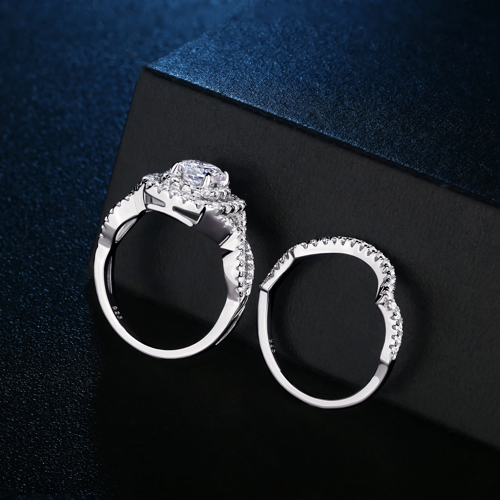 Женский набор обручальных колец Newshe обручальные кольца из стерлингового серебра