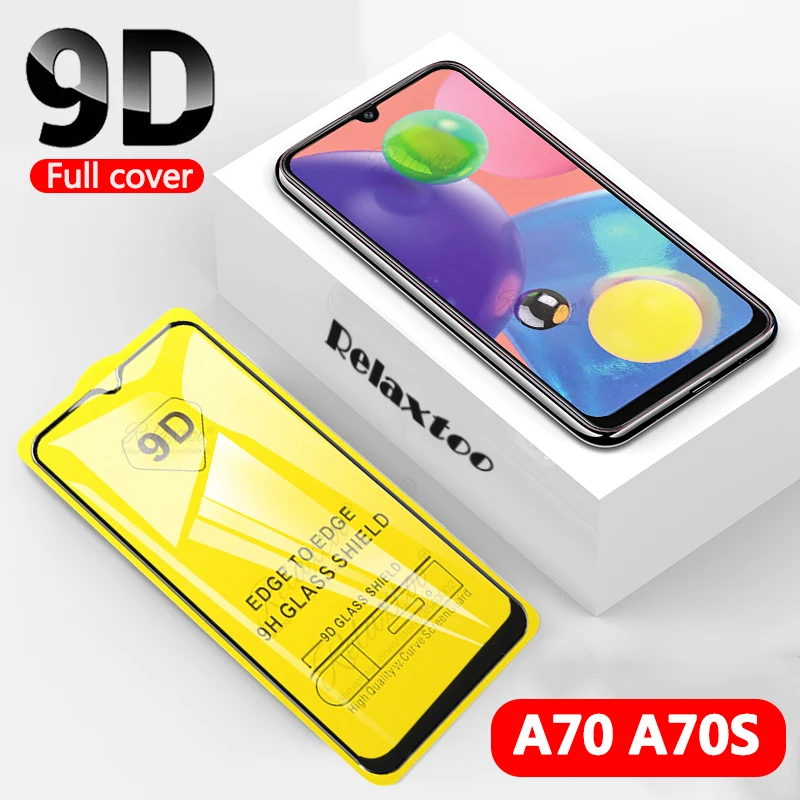 Изогнутое закаленное стекло 9D с полным клеем для Samsung Galaxy A70 A70s Защита экрана a 70
