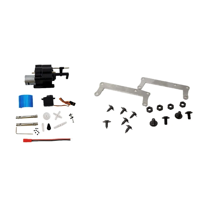

1 Set 2 Speed Gear Box with 370 Motor Drive Shaft & 1 Set RC Car Double Speed Wave Box Metal Raising Bracket