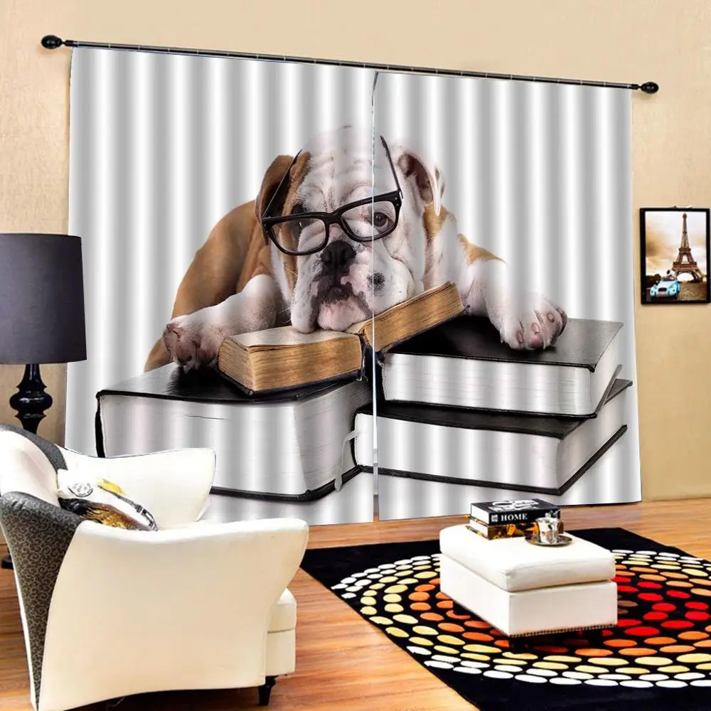 

Модные 3D занавески на заказ с красивыми фото, 3d-шторы в виде головы собаки, светонепроницаемые занавески для гостиной, детской спальни