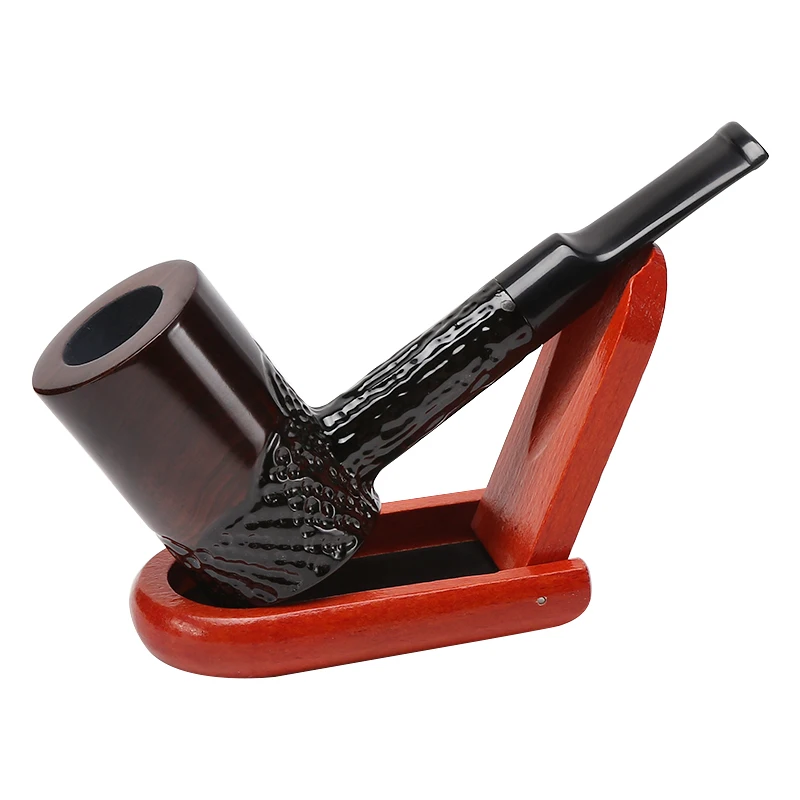 

New Straight Bent Stem Tobacco Pipes Hammer Desktop Ebony Wooden Pipe Fit 9mm Filters Everyday Smoking Tools