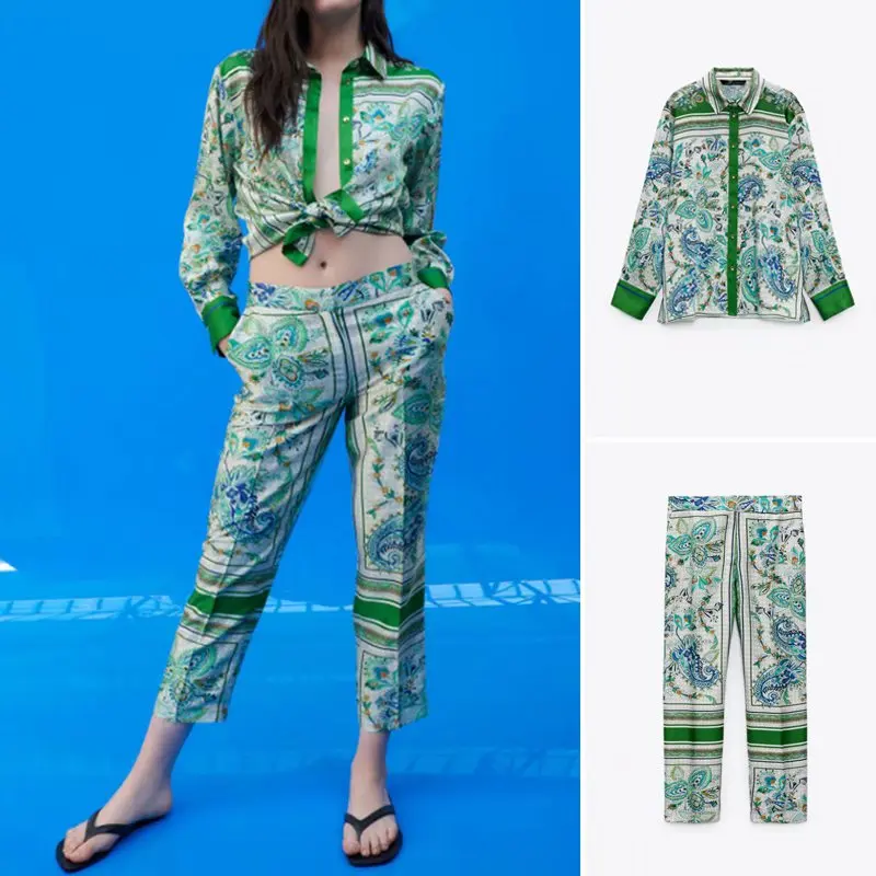 

Lapel Long Sleeve Ladies Printed Drape Shirt Single-breasted Harajuku Chic Women's Tops Female Shirts