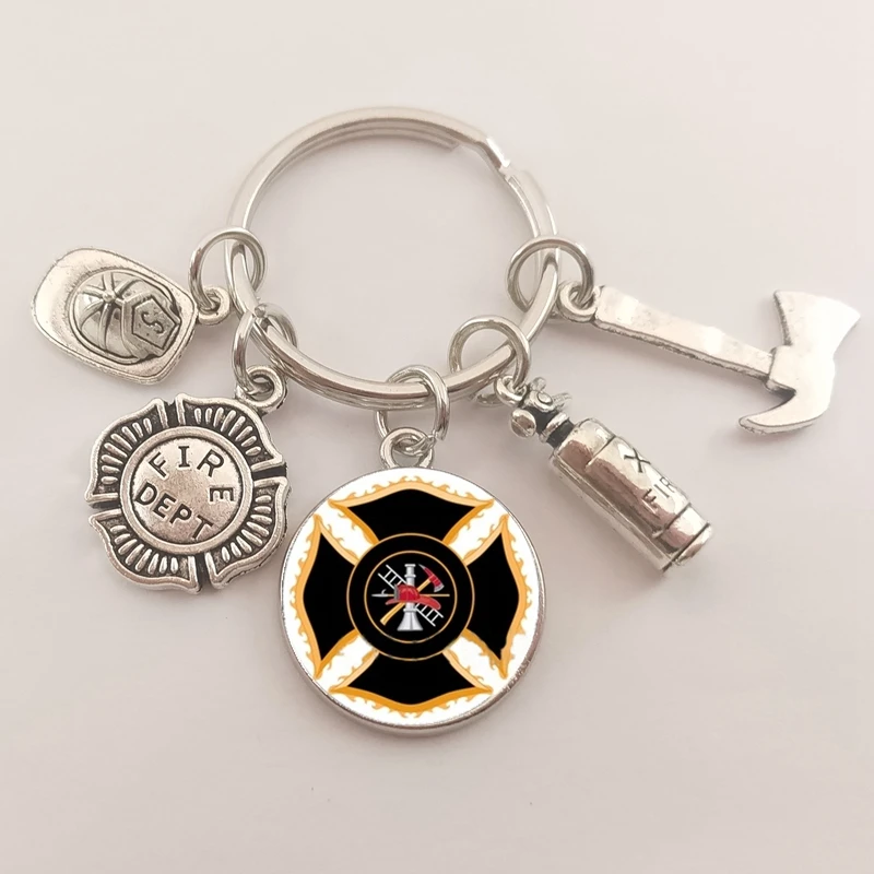 1 шт. креативная металлическая шапка пожарного брелок Огнетушитель пламя